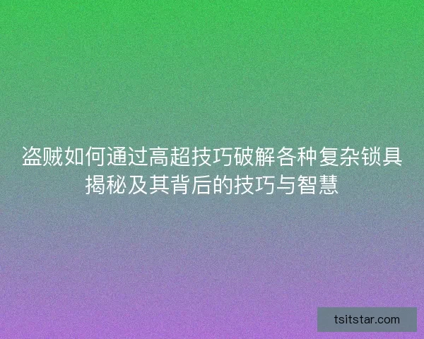 盗贼如何通过高超技巧破解各种复杂锁具揭秘及其背后的技巧与智慧