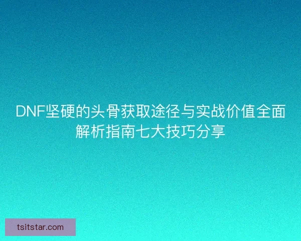 DNF坚硬的头骨获取途径与实战价值全面解析指南七大技巧分享