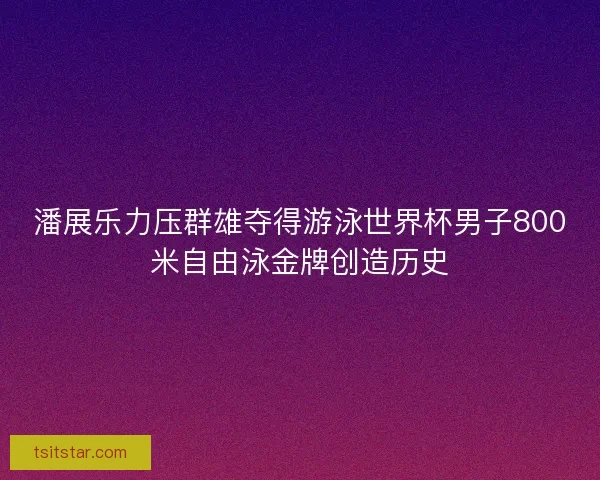 潘展乐力压群雄夺得游泳世界杯男子800米自由泳金牌创造历史