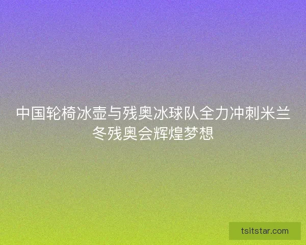 中国轮椅冰壶与残奥冰球队全力冲刺米兰冬残奥会辉煌梦想